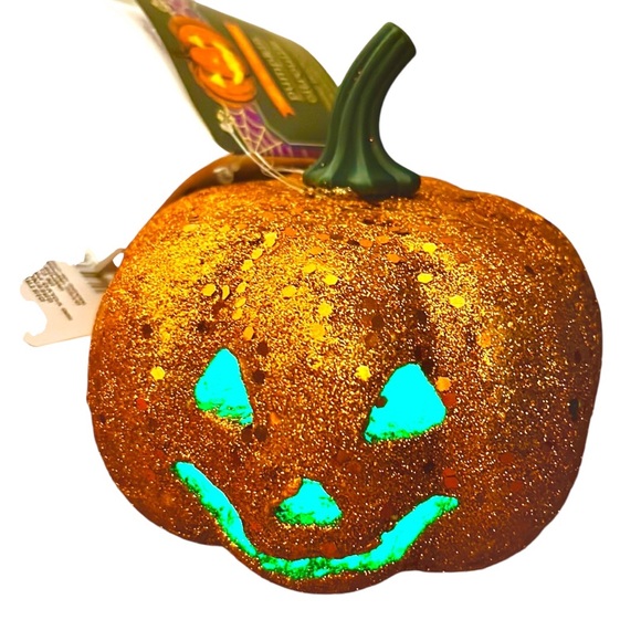 COPY -Rustic Farmhouse Light up Pumpkins Glittery with Flashing LED Lights 4x - Picture 7 of 10